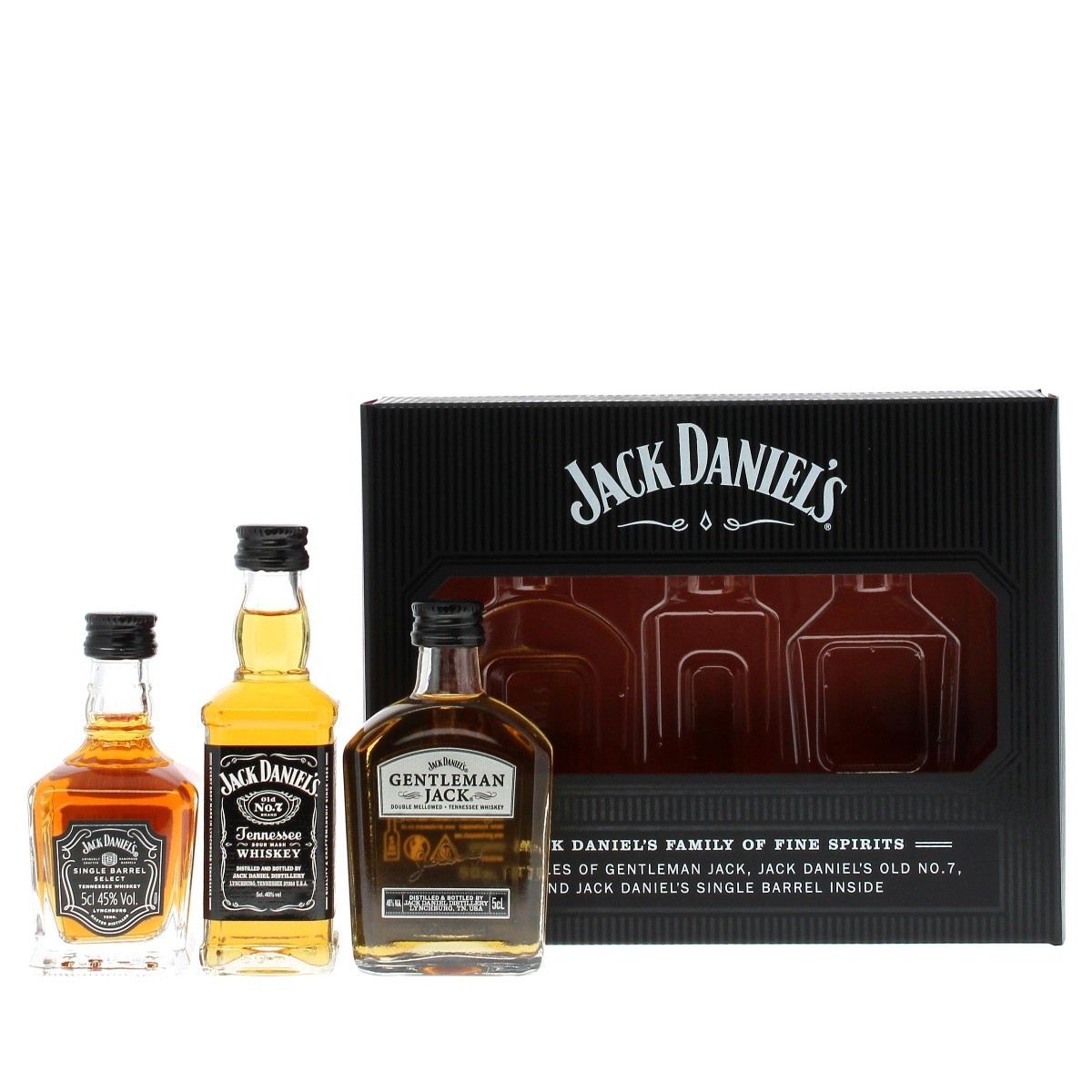 Coffret Jack Daniel's 5cl + 1 Verre + Cola 20cl : la bouteille de