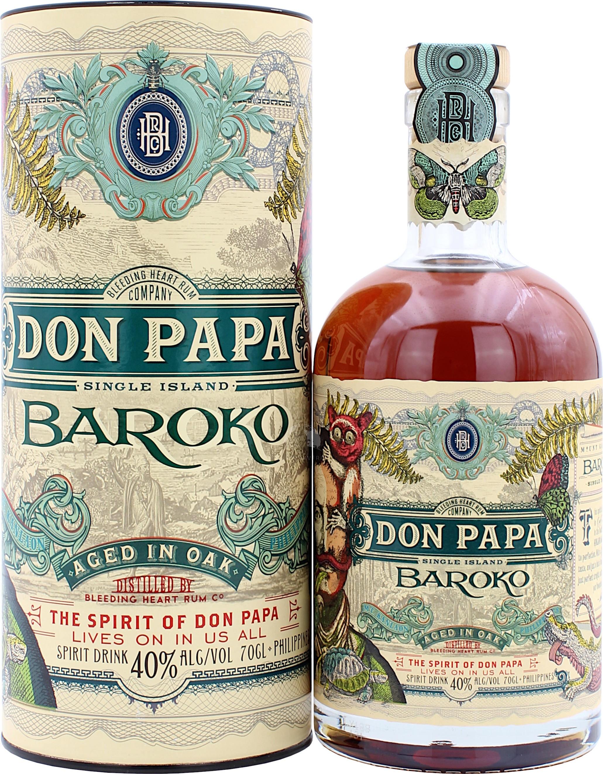 Don Papa Baroko + flask, don papa baroko 